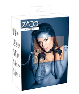 Leather neck and hand cuffs