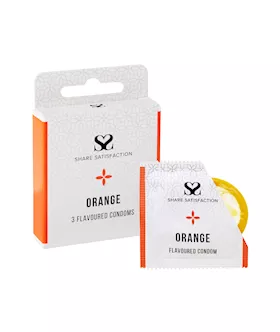 Share Satisfaction Orange Flavoured Condom 3 Pack