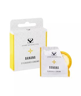 Share Satisfaction Banana Flavoured Condoms 3 Pack