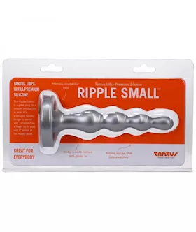 Tantus Ripple Small 8 In Anal Beads Dildo Firm Silver