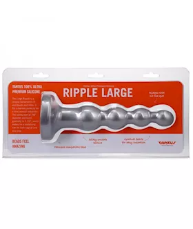 Tantus Ripple Large 8 In Anal Beads Dildo Mediumfirm Silver