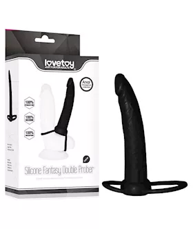 Anal Indulgence Collection Silicone Fantasy Double Prober Anal Dong Cock Ring